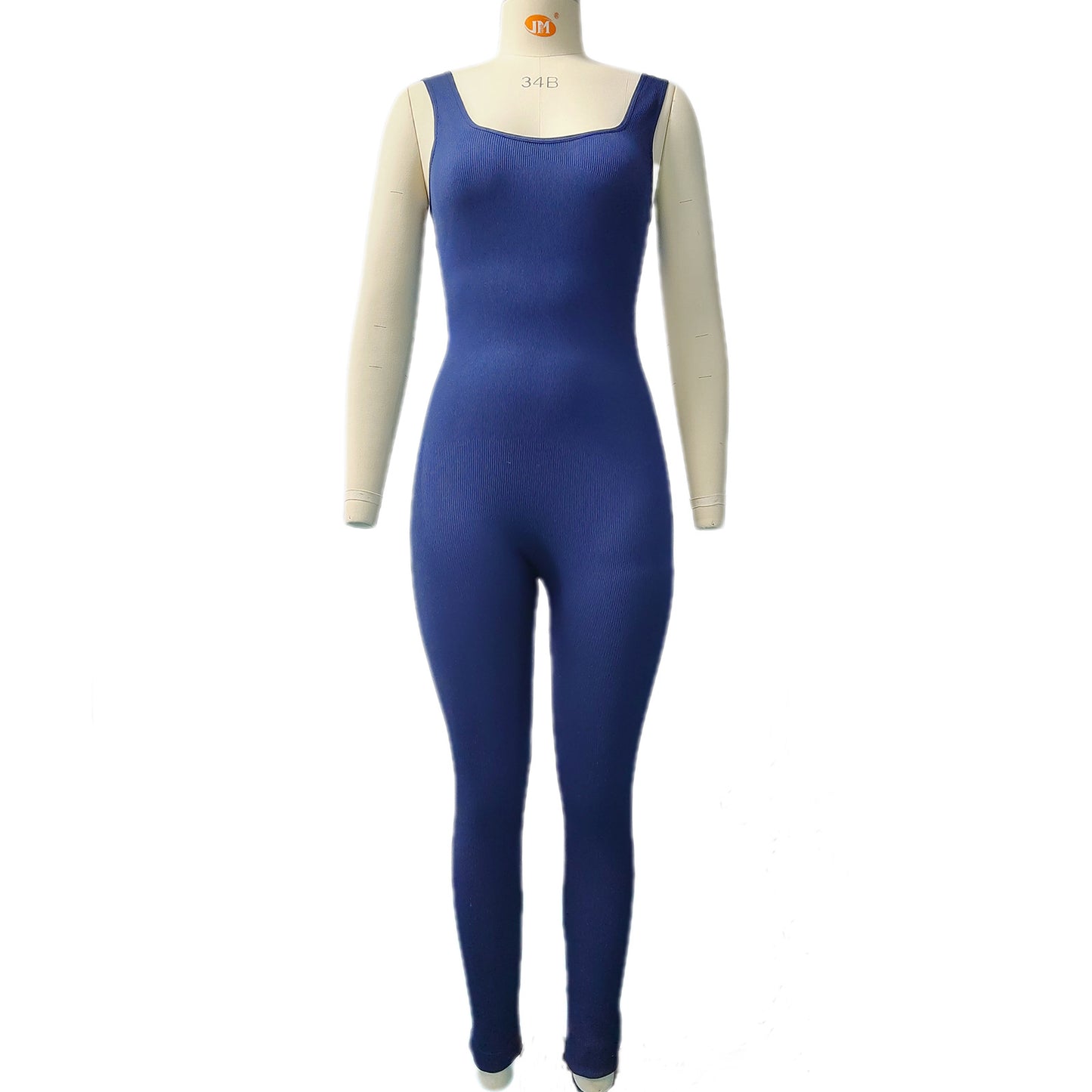 Plus Size Slim-fit Sleeveless Shapewear Jumpsuit with Square Neck